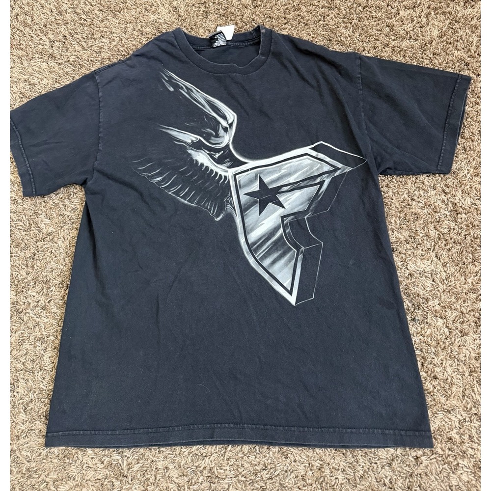 Vintage Famous Stars & Straps Giant Logo Tee Faded Y2K Travis Barker Mens Sz XL